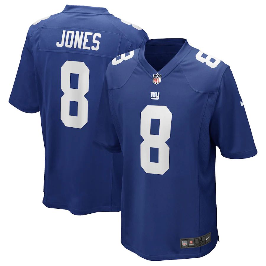 Men New York Giants 8 Daniel Jones Nike Royal Game Player NFL Jersey